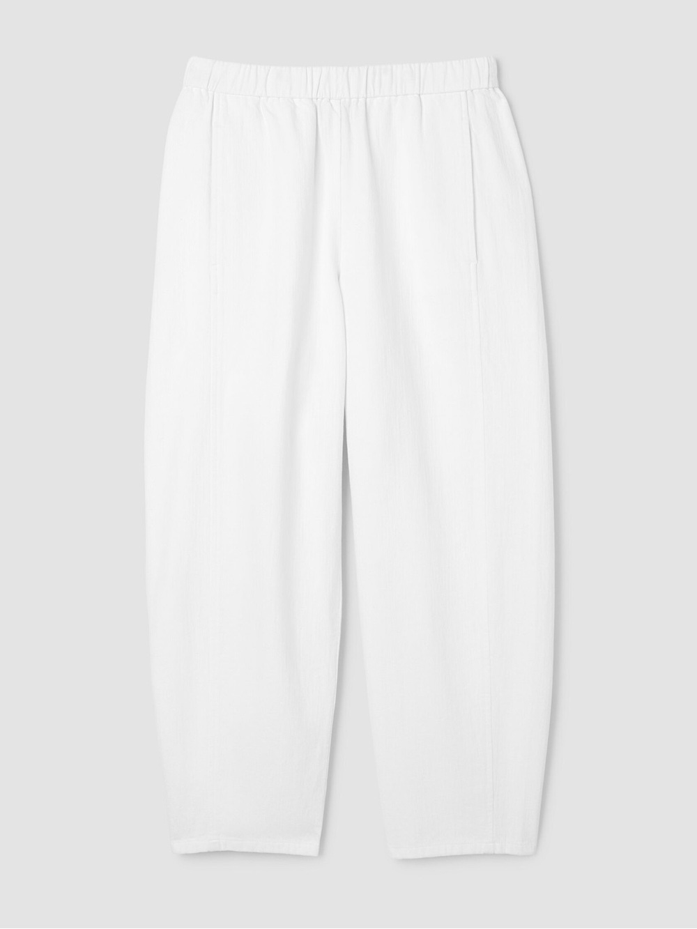 Like New Elastic Waist 100% Organic Linen Eileen Fisher Ankle Pants 1X White - Picture 2 of 12